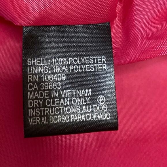 Arthur S. Levine Tahari Pink Red Sleeveless Pleated Zip Mini A-Line Dress Size 8 - Picture 5 of 5